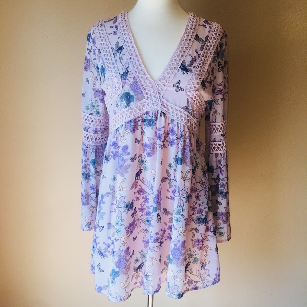 NWOT Francesca’s Taylor & Sage boho flower dress - Picture 1 of 5